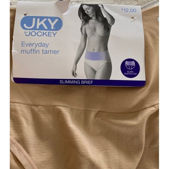 NWT Jockey JKY Beige Slimming Brief Everyday Muffin Tamer Size Large Panties - Picture 2 of 11